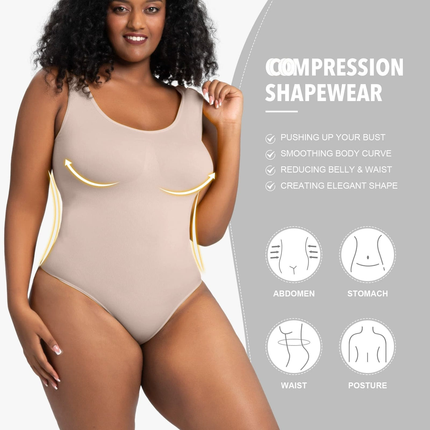 THONG SHAPEWEAR BODYSUIT TUMMY CONTROL BODY SHAPER SEAMLESS SCULPTING SNATCHED WAIST BODY SUIT
